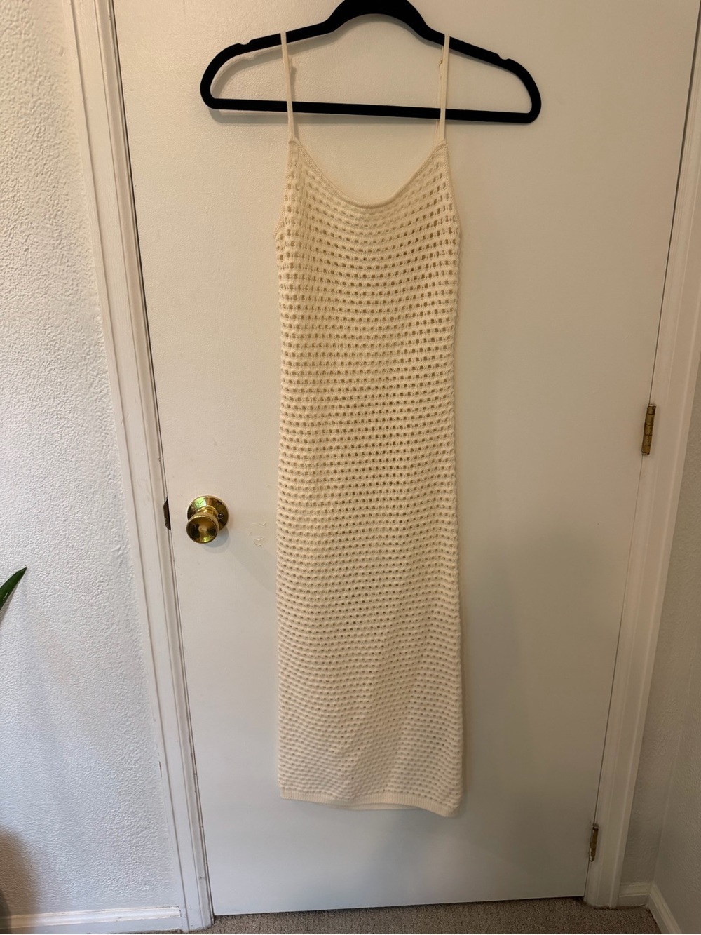H&M Cream Crochet Maxi Slip Dress